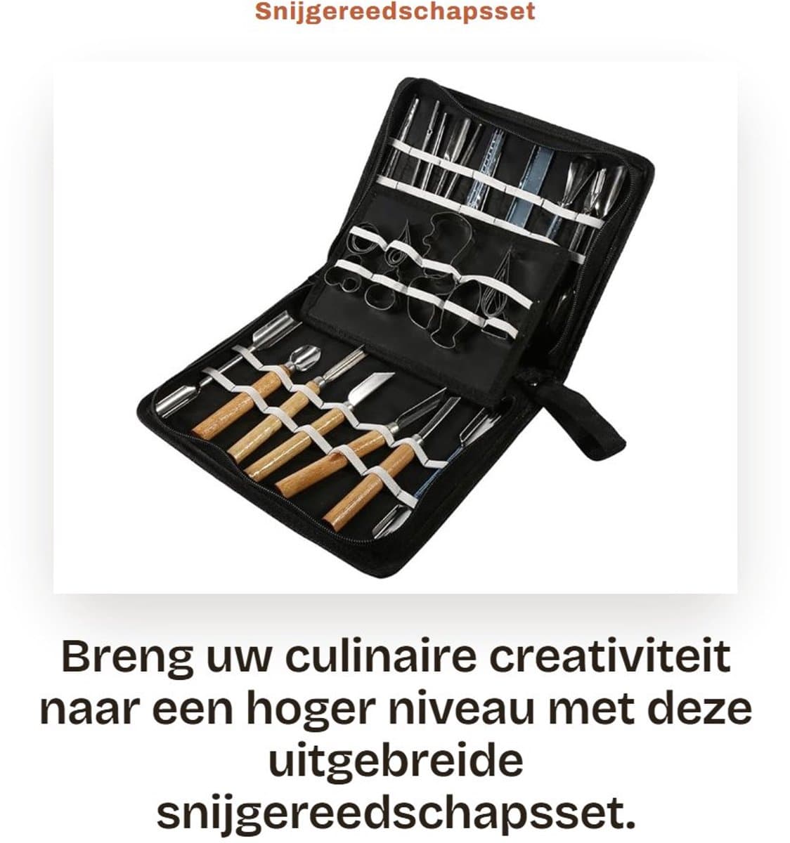 Dailygoods - Snijgereedschapsset Voor Groente en Fruit - 46 Stuks - Decor Culinair - Inclusief Opbergtas - Geschikt Voor Kreatieve Koks - Vaatwasserbe...