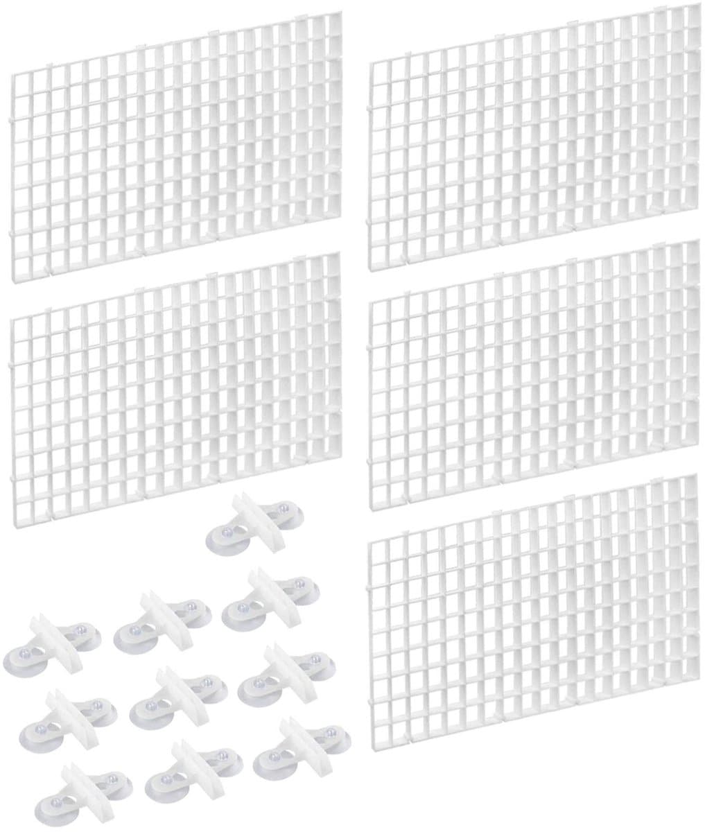 Dailygoods- Aquariumverdeler 5 Stuks - Aquarium Filterroosters - Scheiding Rooster - Isolatiebord - Zuignapclips 10 Stuks - Duurzaam Materiaal - Aquarium Scheidingsrooster