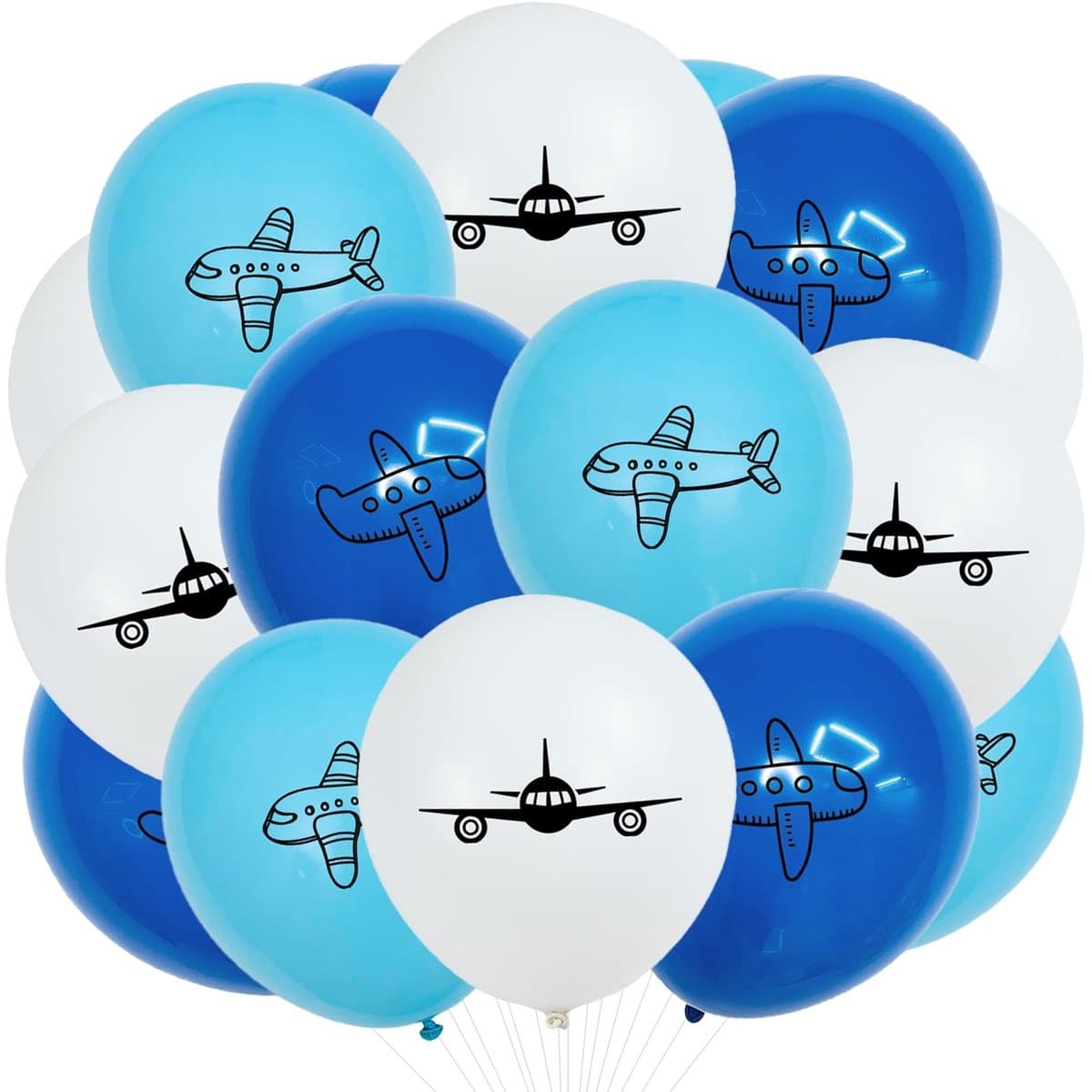 Dailygoods- Heliumballonnen 18 Stuks - Vliegtuigballonnen - Verjaardagsfeestdecoratie - Duurzaam - Latex - 30 cm - Feestballonnen