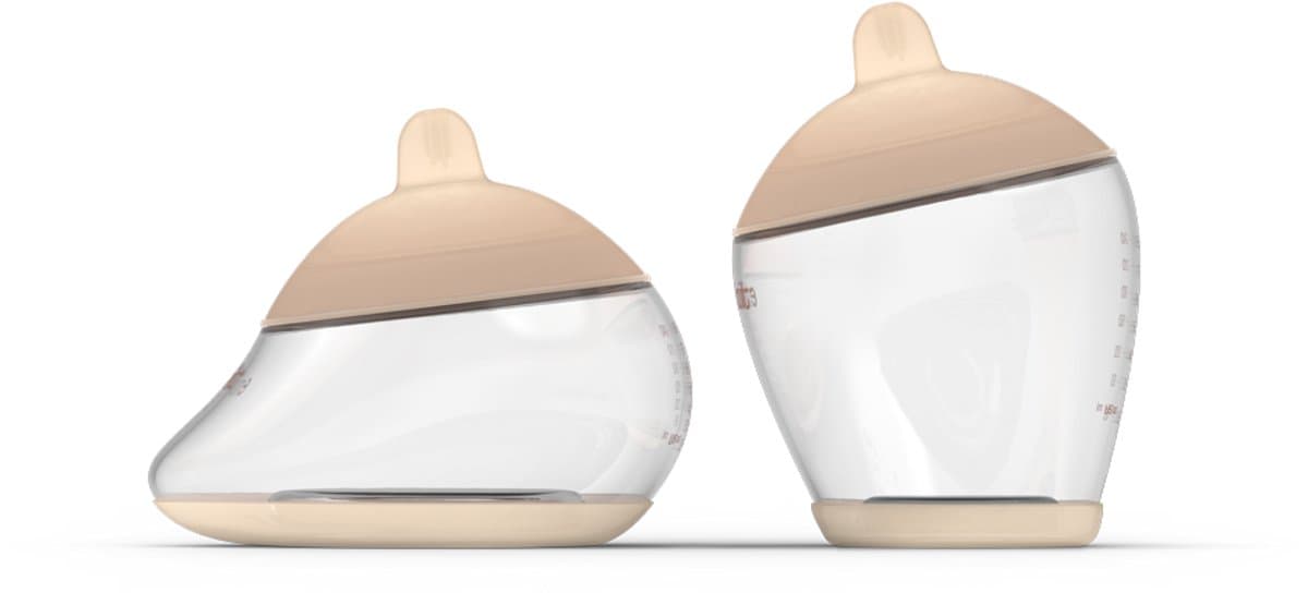 Emulait Starterkit - Classic Babyfles + Anatomy Babyfles - Kleur: Fair - Maat: 4 - 240 ml - Incl. flessenborstel - borstvormig