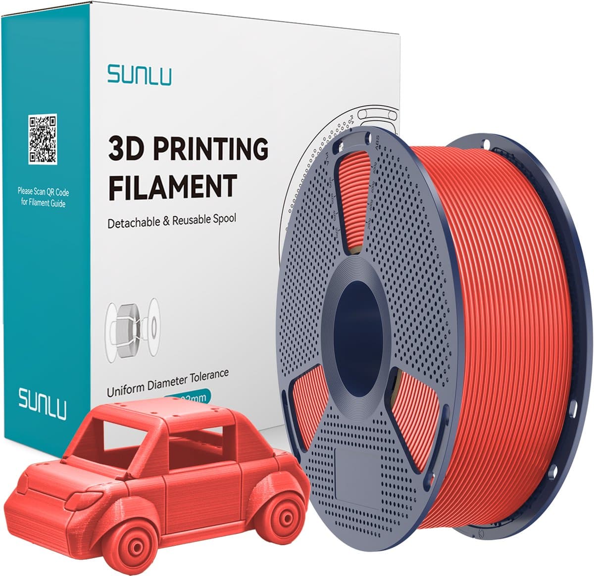 Sunlu PETG 3D Filament 1.75mm 1kg Kersen Rood