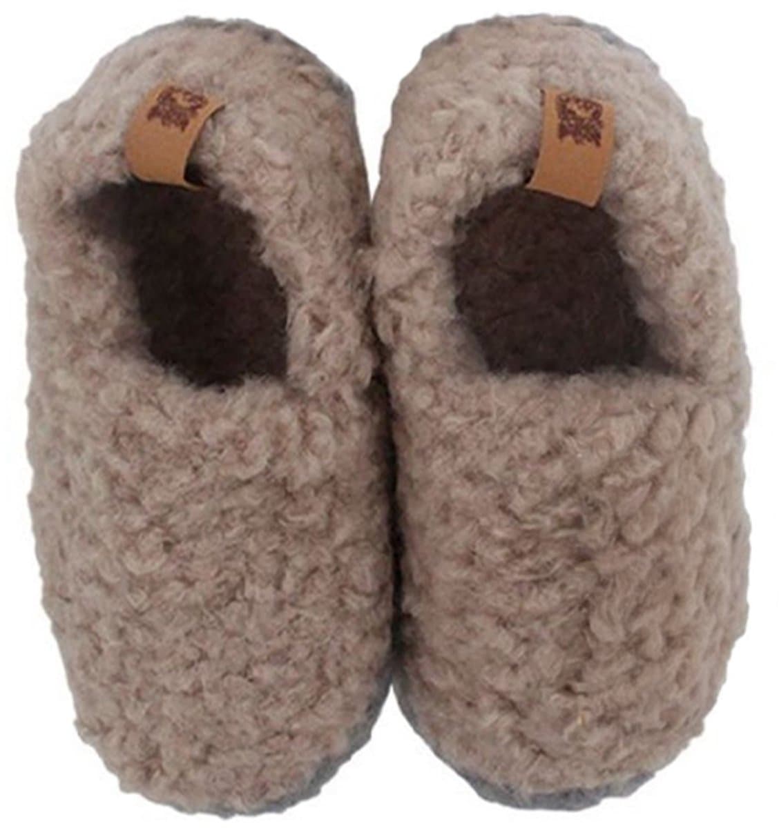 ATTREZZO® Sloffen - Teddy - Maat 40-41 - Taupe - Pantoffels