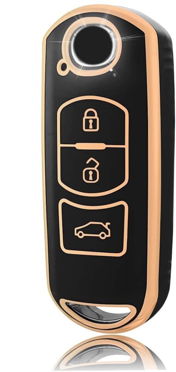 Autosleutel Hoesje geschikt voor Mazda - Sleutelcover - TPU Cover Sleutelhoes - Accessoires - goud