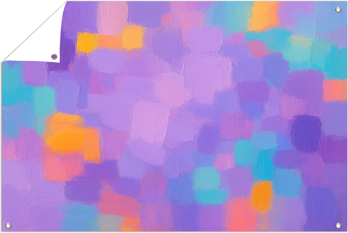Abstracte kleurvlakken – wanddecoratie buiten – Tuinposter – 105x70 cm