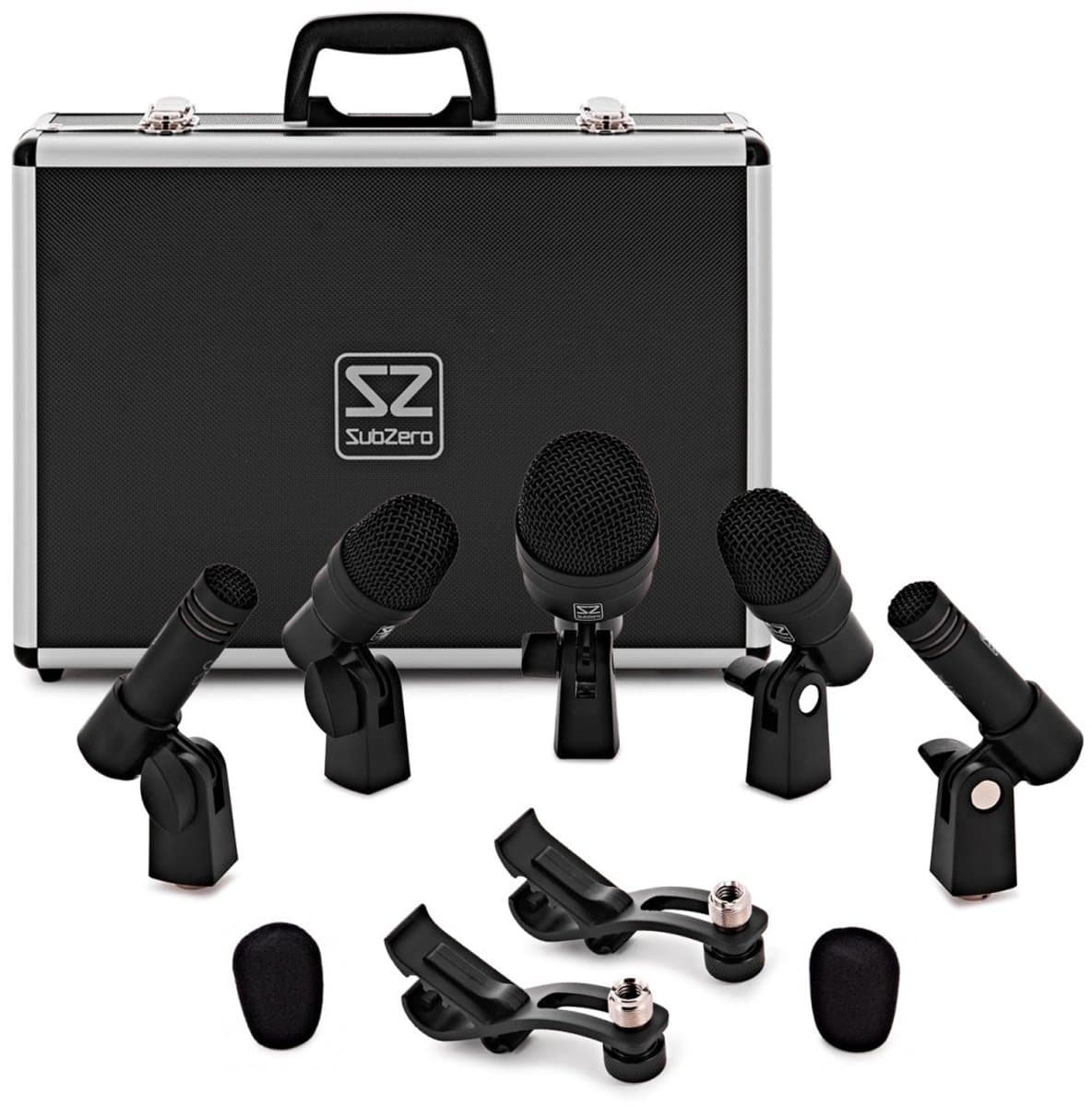 SubZero 5-delige drummicrofoonset met koffer en klemmen