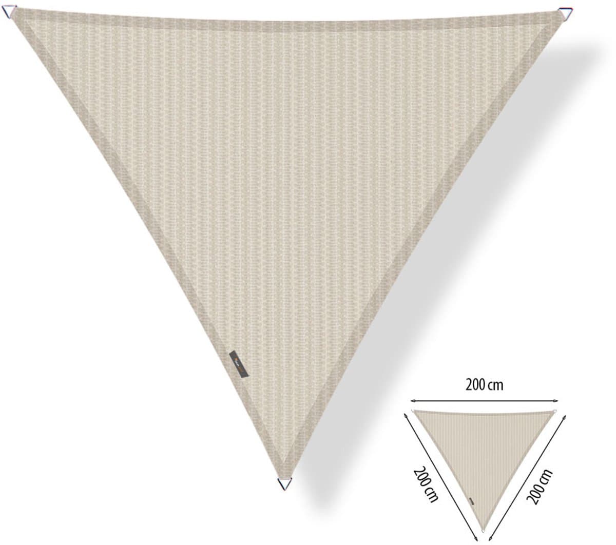 Shadow Comfort® Gelijkzijdige driehoek schaduwdoek - UV Bestendig - Zonnedoek - 200 x200 x 200 CM - Sahara Sand