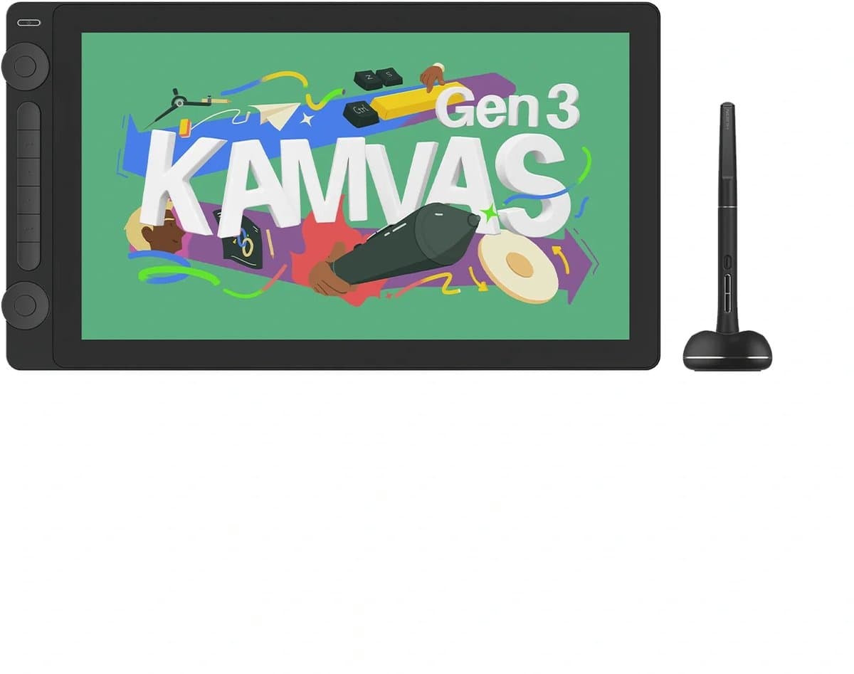 Huion Kamvas 16 (Gen 3) met standaard - pen display - tekentablet - tekenscherm - grafische tablet met scherm - 16"