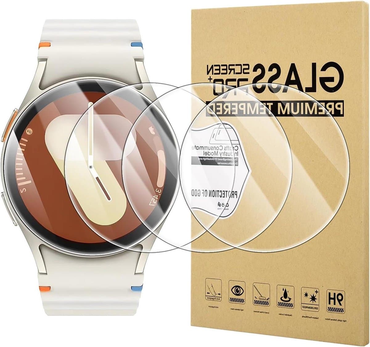 Allecto Plus - 4 Stuks Schermbeveiliging voor Smartwatch 40mm - Krasbestendig Gehard Glas - Beschermende Film - Zwart