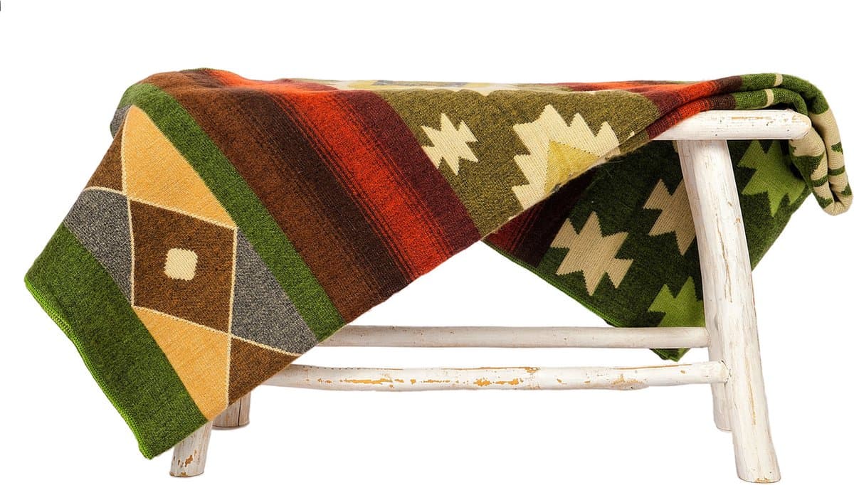Alpaca native blanket Mini Quilotoa Green - 110 x 205 cm