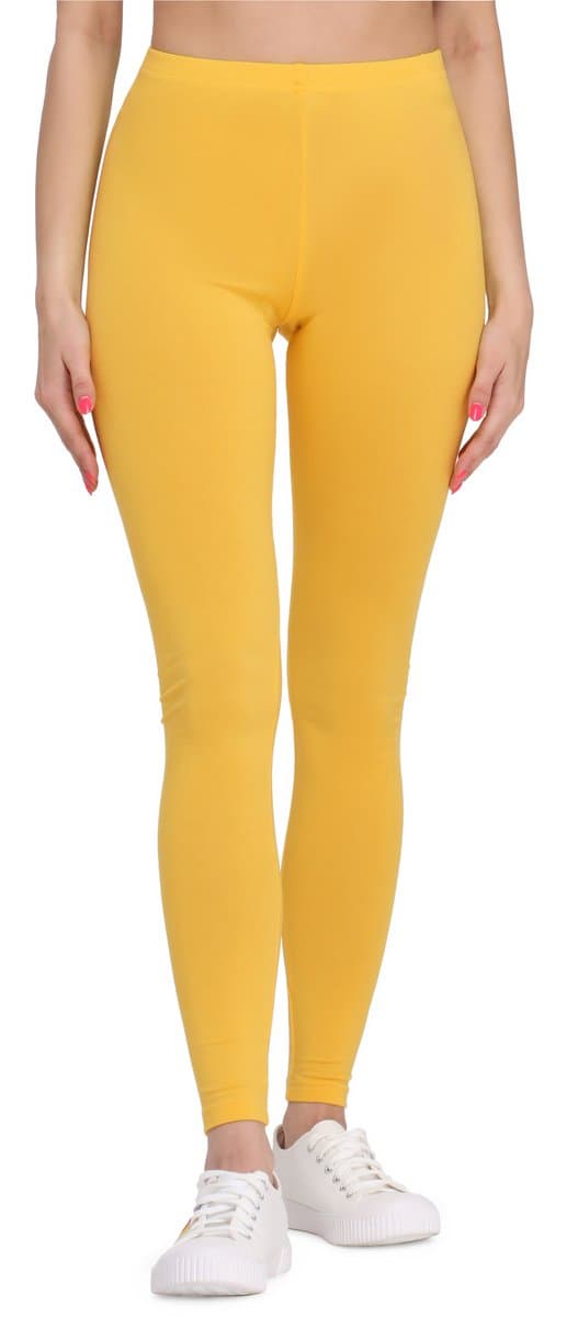 Bellivalini BLV-BLV50-147-LE Dames Leggings - Sport - Vrijetijdsbroek - Lang - Viscose - Sporbroek - Yogabroek - Geel - 3XL