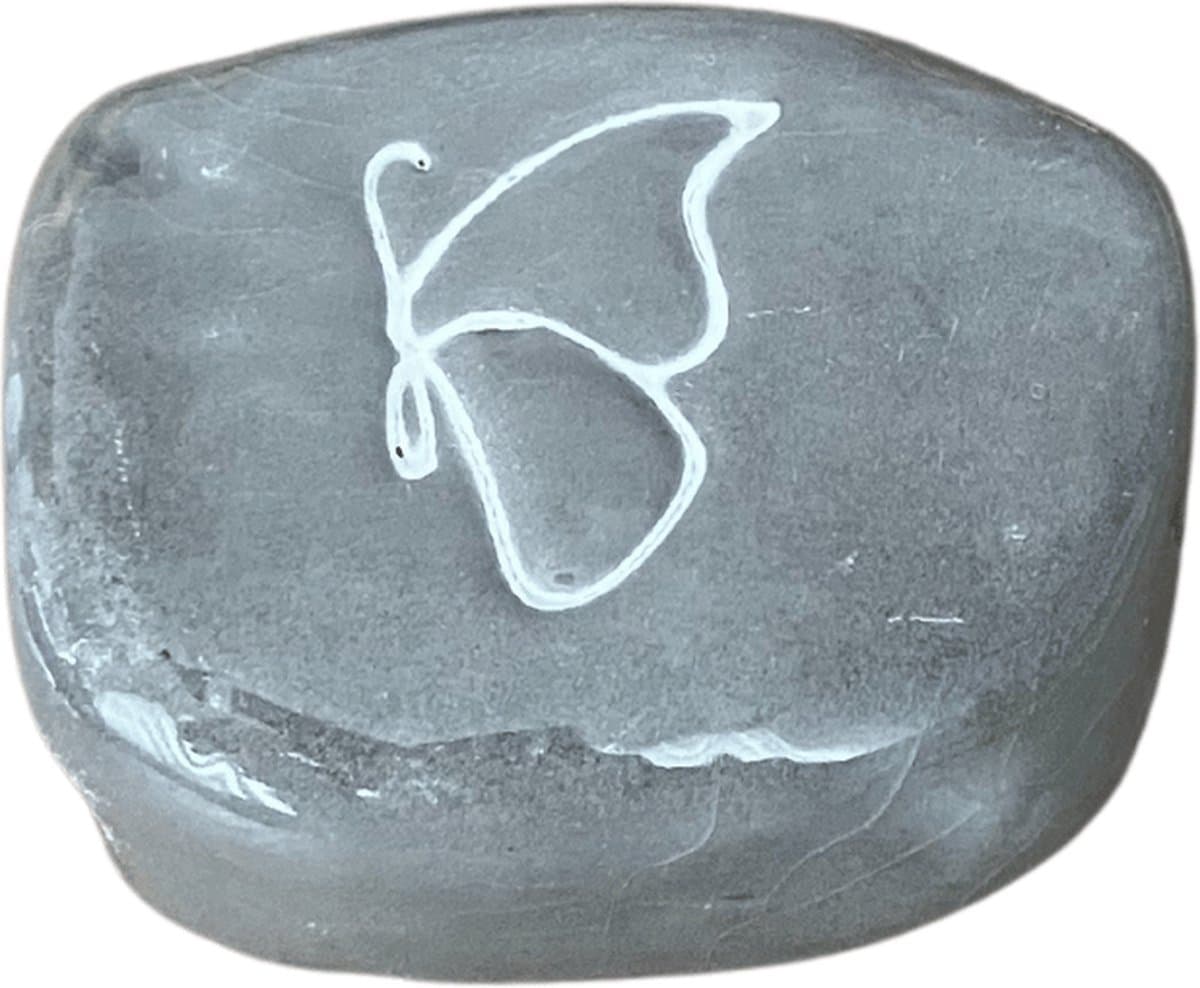 Urn met vlinder - Mini urn - Urn voor as - wit - handgemaakt - Lalief