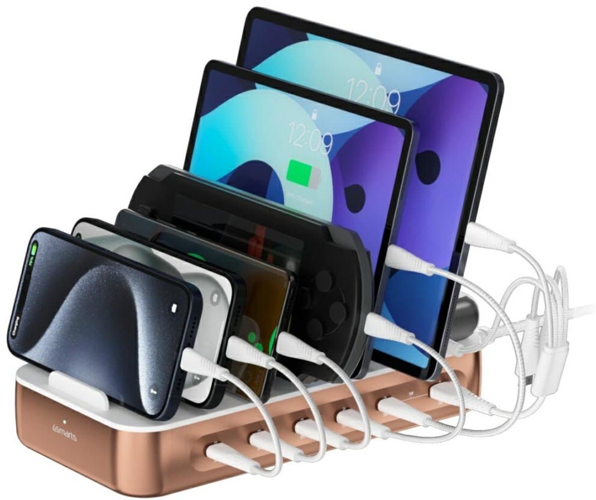 4Smarts Team 100W Laadstation 5x USB-C 1x USB-A Oplader Brons