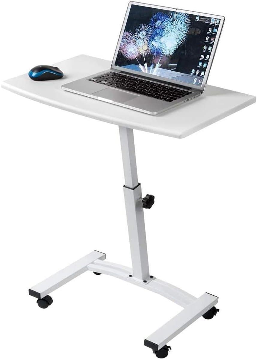 Verstelbare en Mobiele Laptoptafel Wit voor Bank en Bed