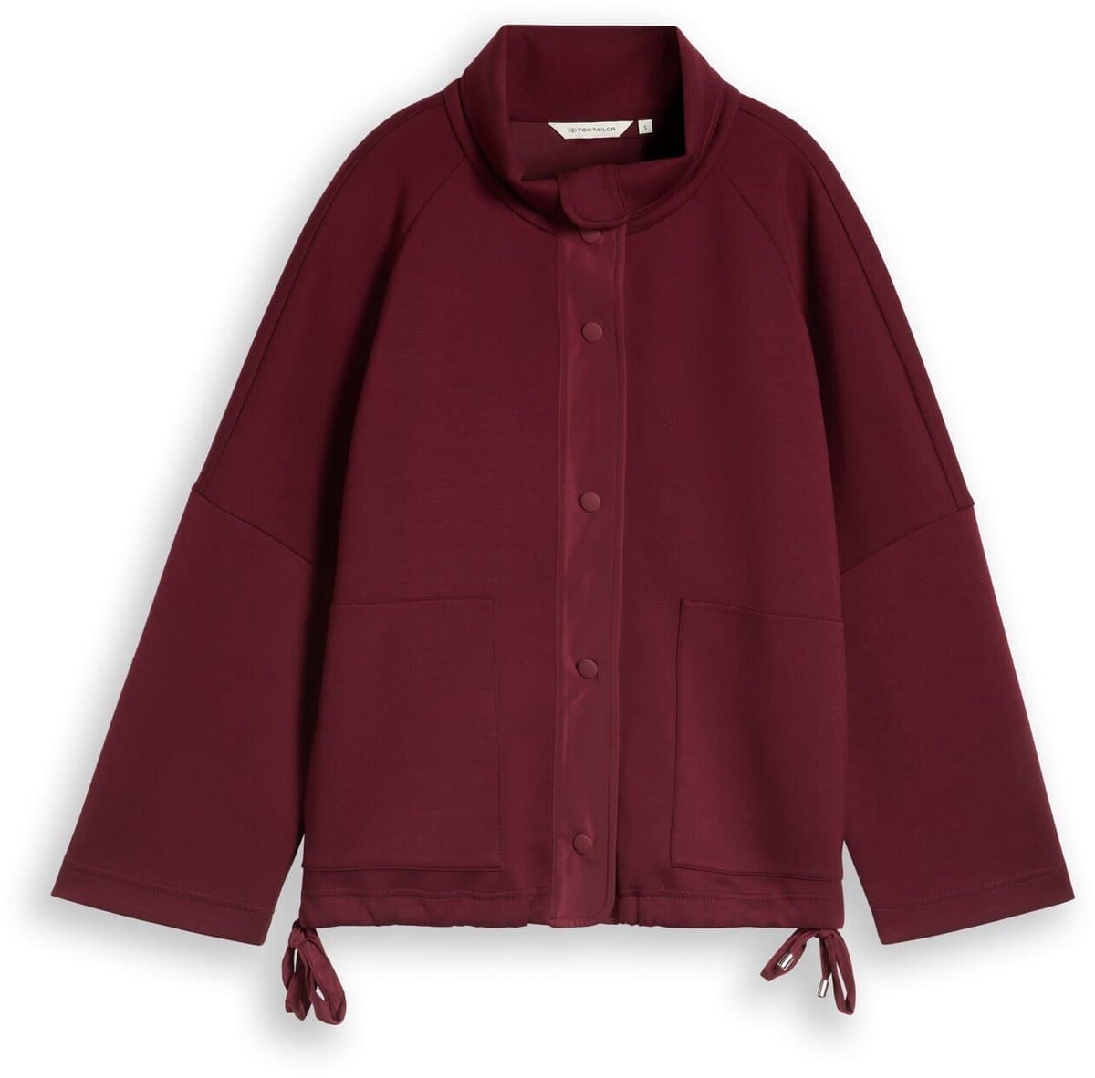 Tom Tailor - Boxy fit scuba-sweatjack met zakken - Maat M - Preppy Plum