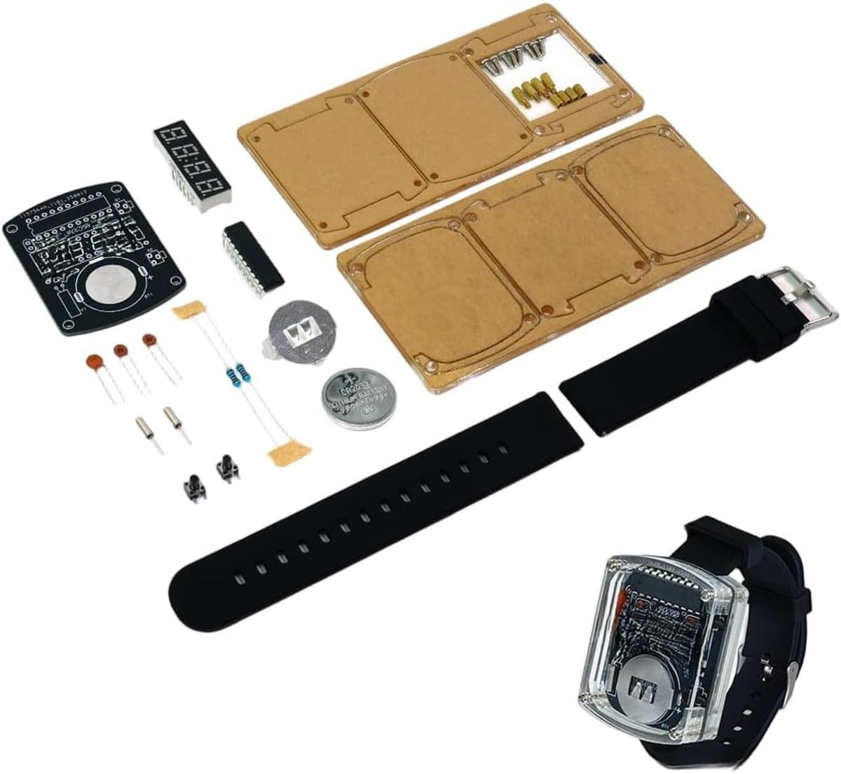 Microcontroller Klok Kit - DIY Horloge - Solderen Leren - Automatische Slaapmodus - 028 Inch Display - Zwart