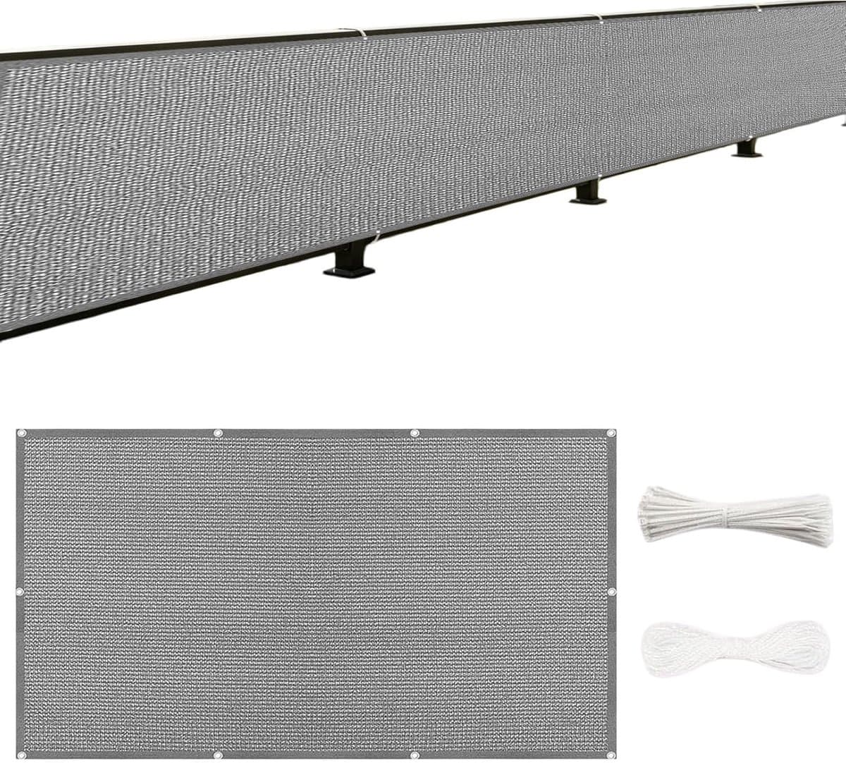 Balkondoek - Privacy scherm - Meer privacy - UV en winddicht - 490x600 cm - Grijs