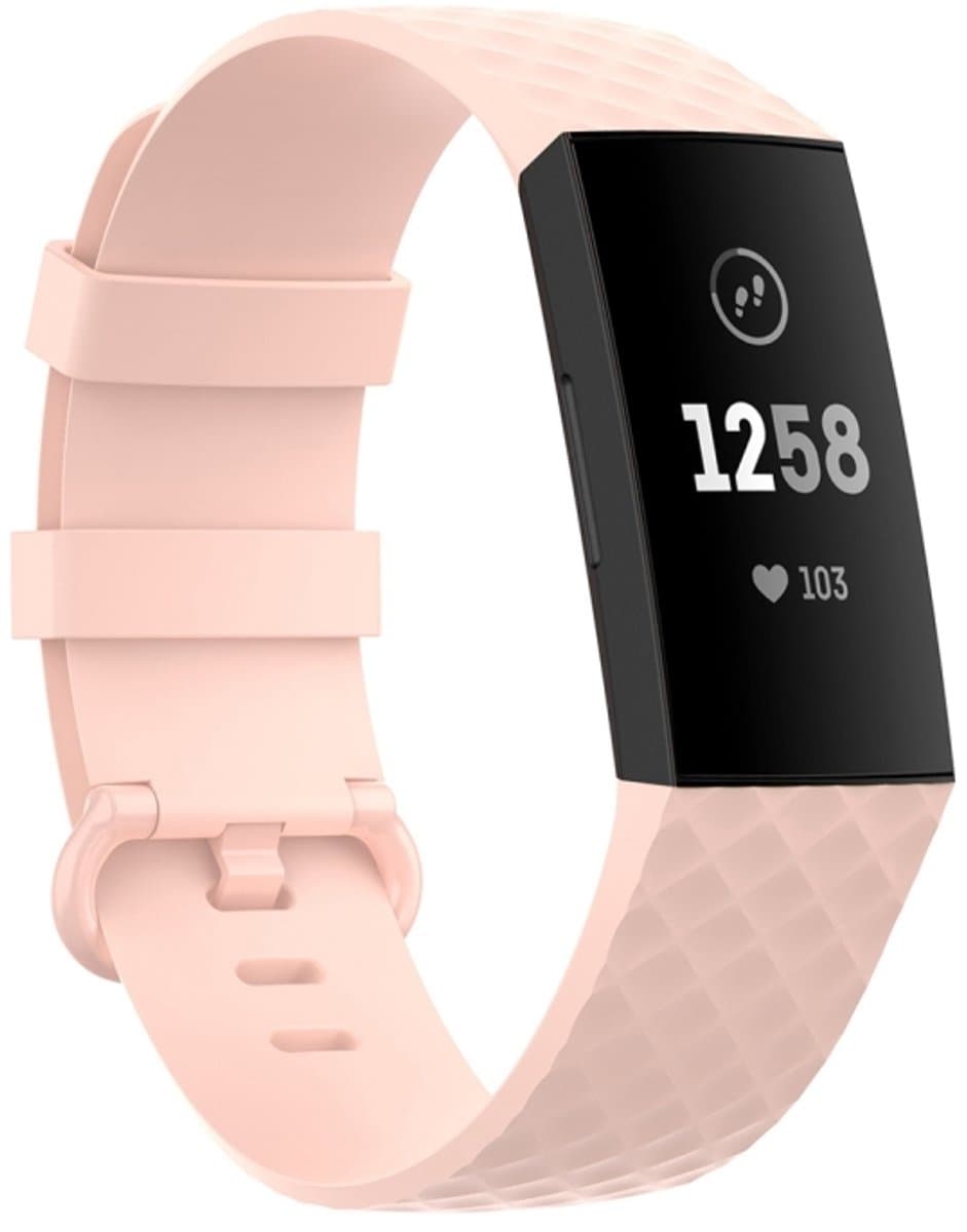 22 mm kleur gesp TPU polsband horlogeband voor Fitbit Charge 4 / Charge 3 / Charge 3 SE (lichtroze)