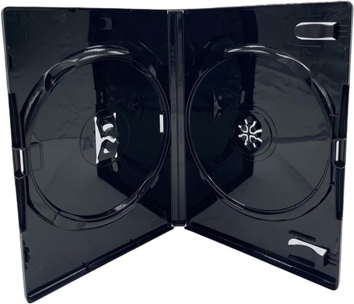 - Opslagoplossing CD DVD Blu-Ray - Dubbele Capaciteit - Zwart - Organisatie - Geschikt voor Media Collectie - Zwarte Amaray Case voor 2 Discs met Buitenzak en Inlay (5 stuks)