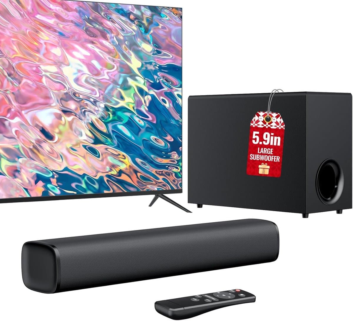 Soundbar voor TV - Home Cinema Systeem - Films en Muziek - Krachtige 110W Subwoofer - 21 CH Surround - Zwart
