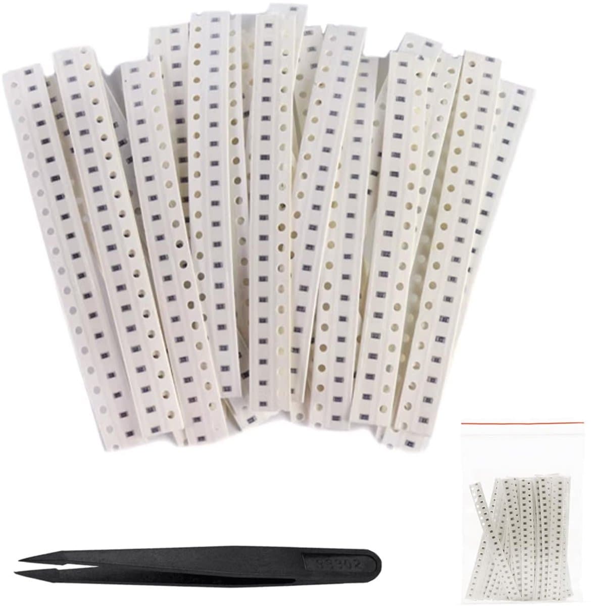 0603 SMD weerstandskit, 60 waarden van 0R tot 10 m ohm 1500 stuks, 1/10 W, tolerantie ± 1% SMT chip precisieweerstanden assortiment kit