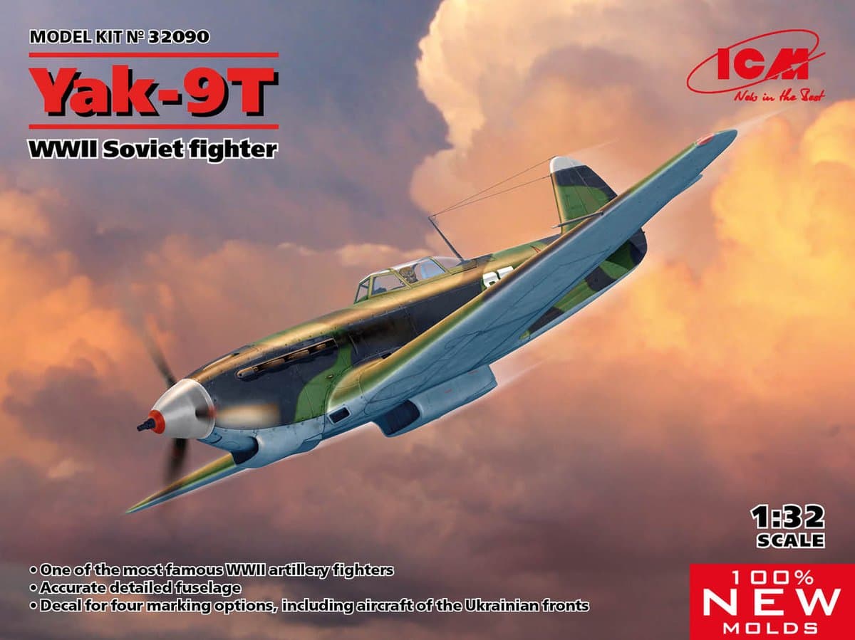 ICM Modelbouwpakket Militaire voertuigen - 32090 Yak-9T - WWII Soviet fighter Plastic - 1:32 - Modelbouw