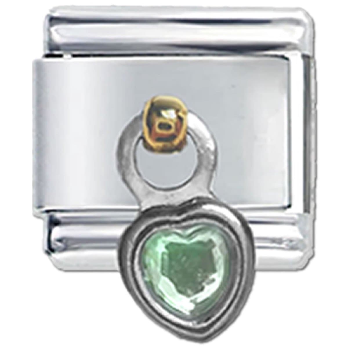 Bedel - Schakel - Hart - Hanger- 9mm Schakel voor Italiaanse Bedelarmband - Schakelarmband - Groen