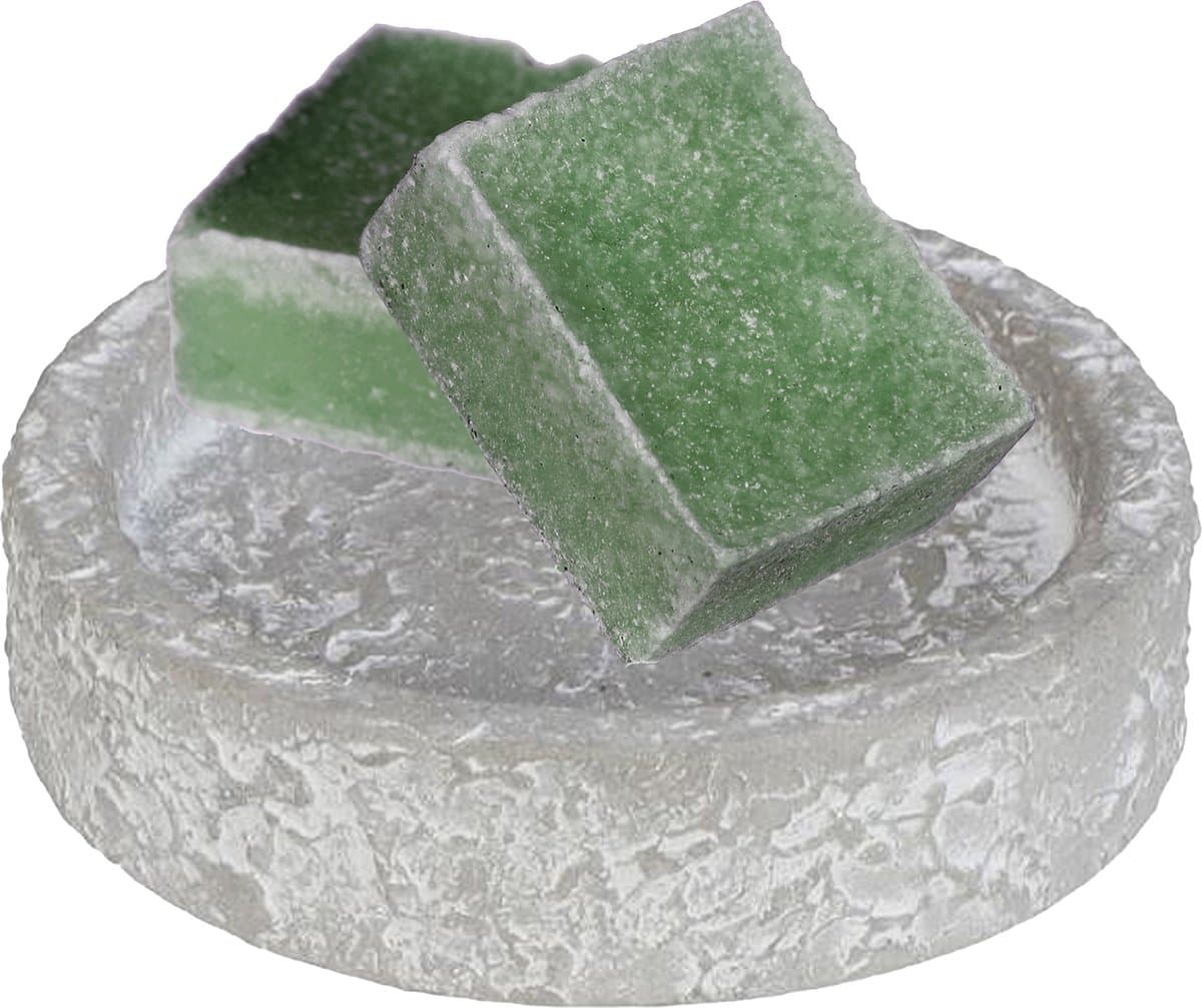 Ideas4seasons Amberblokjes/geurblokjes cadeauset - dennen geur - inclusief schaaltje