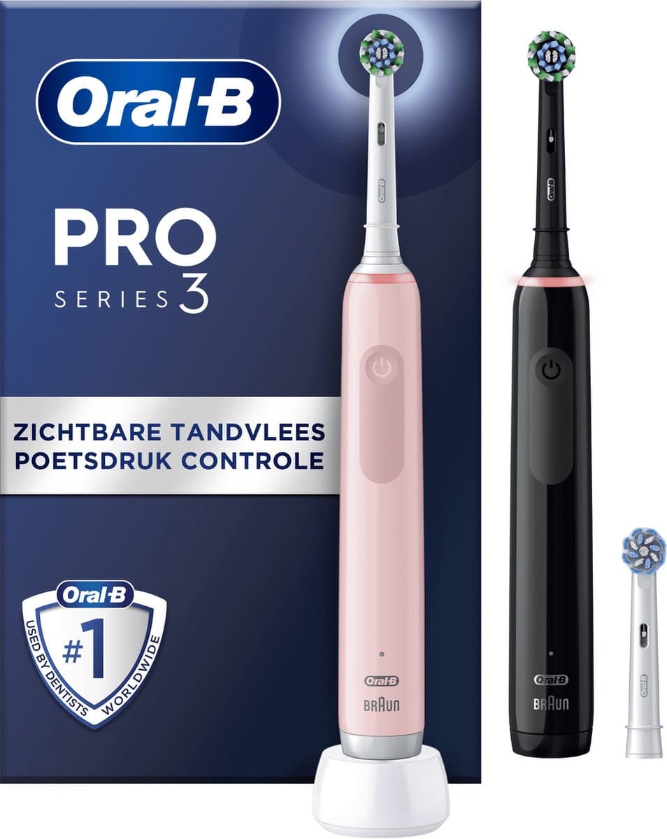 Oral-B Pro Serie 3 Zwart en Roze Duo Pack