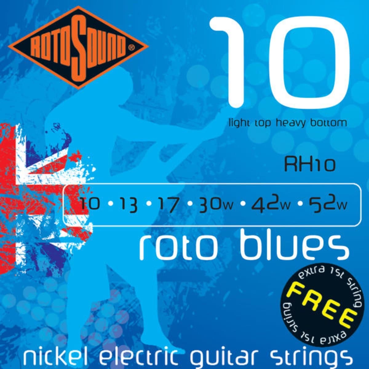 Snarenset elektrische gitaar - Rotosound RH10 - Nickel wound - 10-52 - Light top/heavy bottom