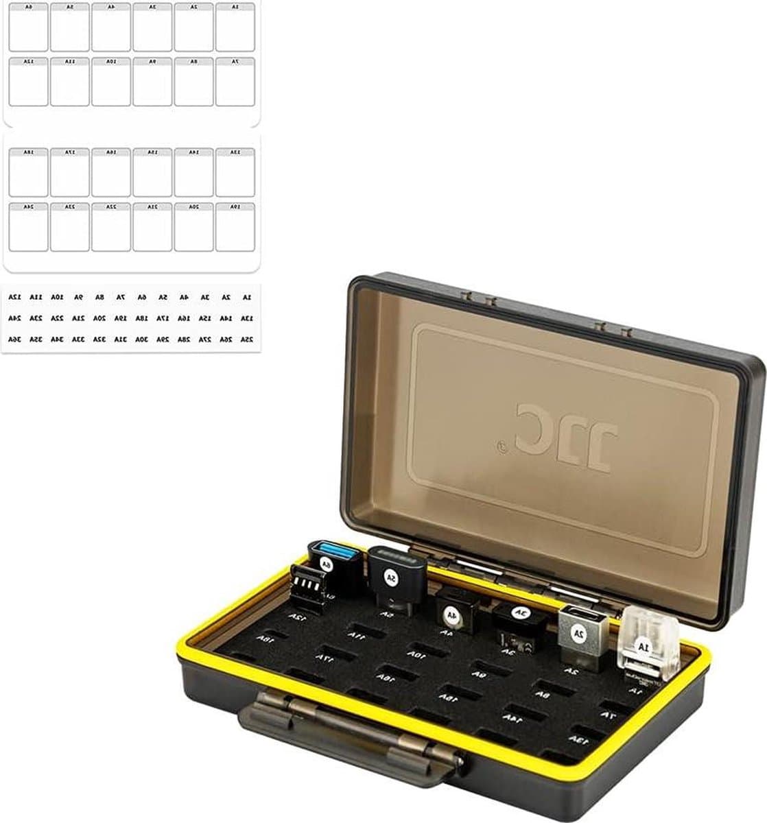 USB Flash Drive Case Organizer - 24 sleuven - waterdicht - schokbestendig - voor Type-A USB 3.1 3.0 2.0 schijven - USB-C schijven - SanDisk Samsung HP KingSton Thumb Drives