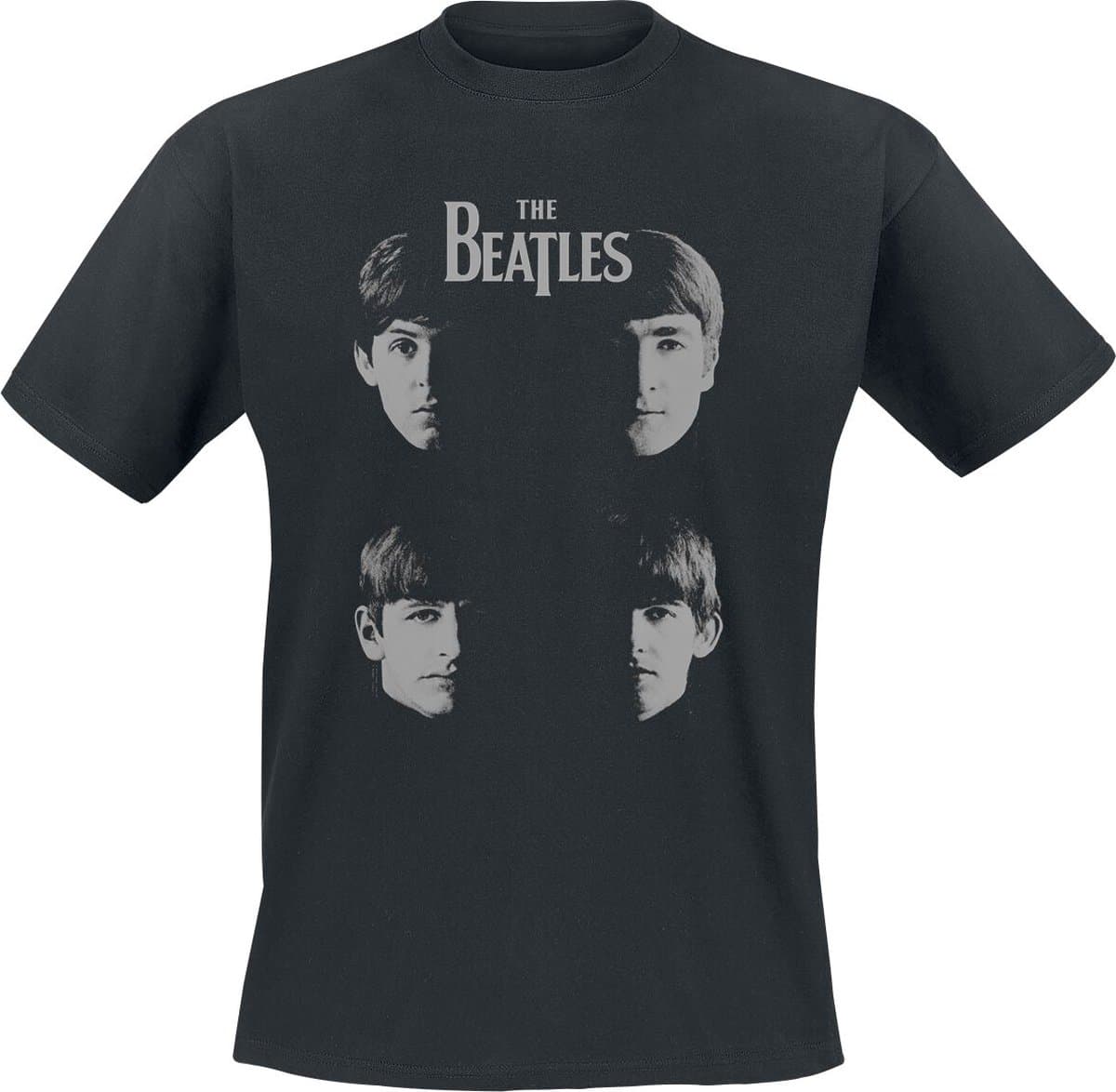 Beatles Shadow Faces Heren T-shirt - zwart - XL