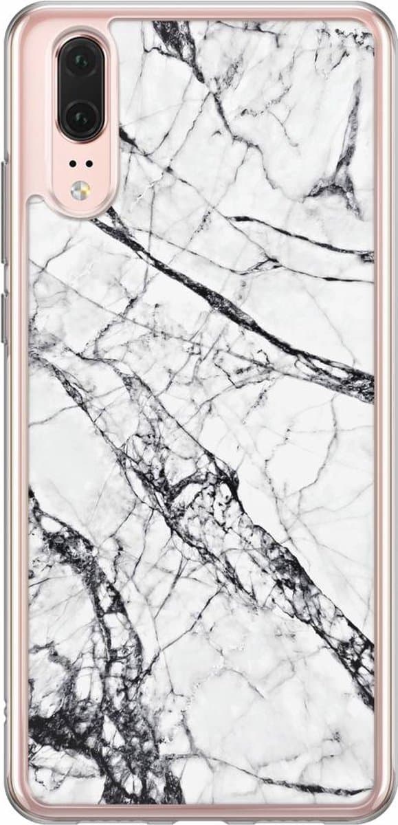 Casimoda® hoesje - Geschikt voor Huawei P20 - Grijs Marmer - Siliconen/TPU - Soft Case - Grijs - Marmer