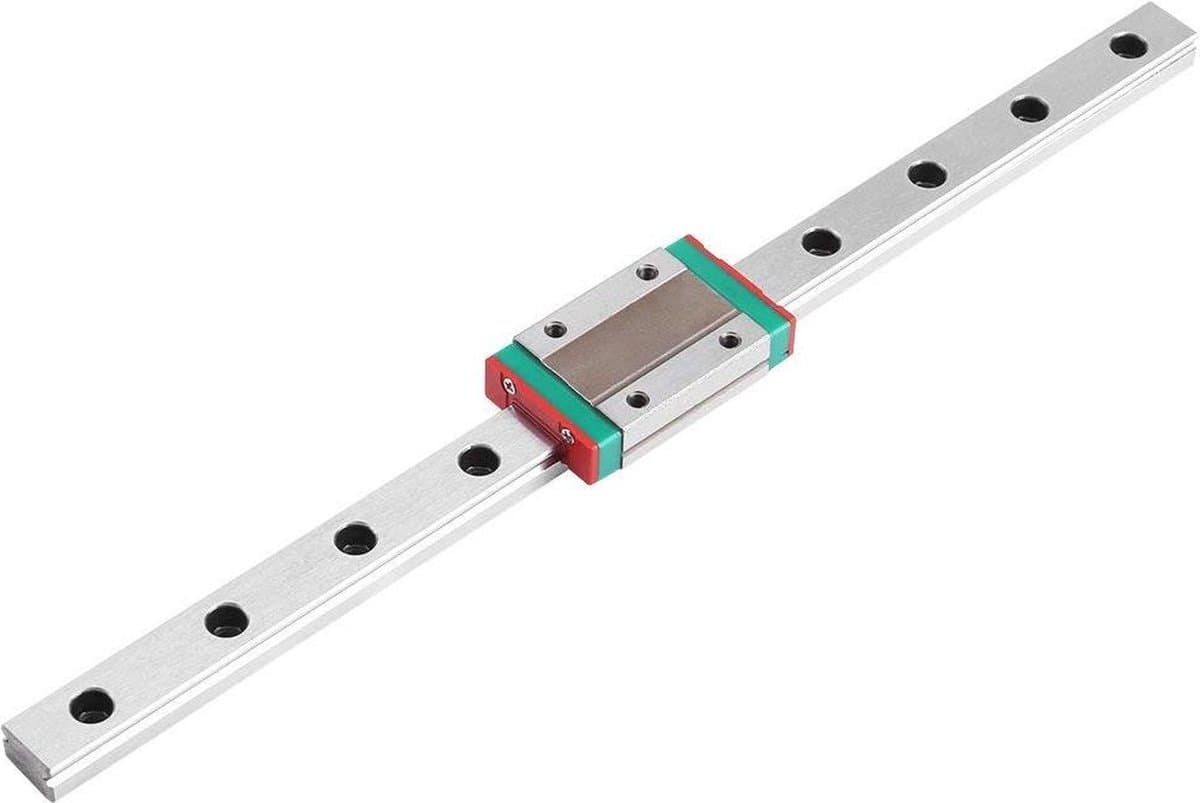 Mini lineaire railgeleider - lineaire schuifgeleider met wagenblok - 3D-printer en CNC-machine - railgeleiderblok - 250mm .