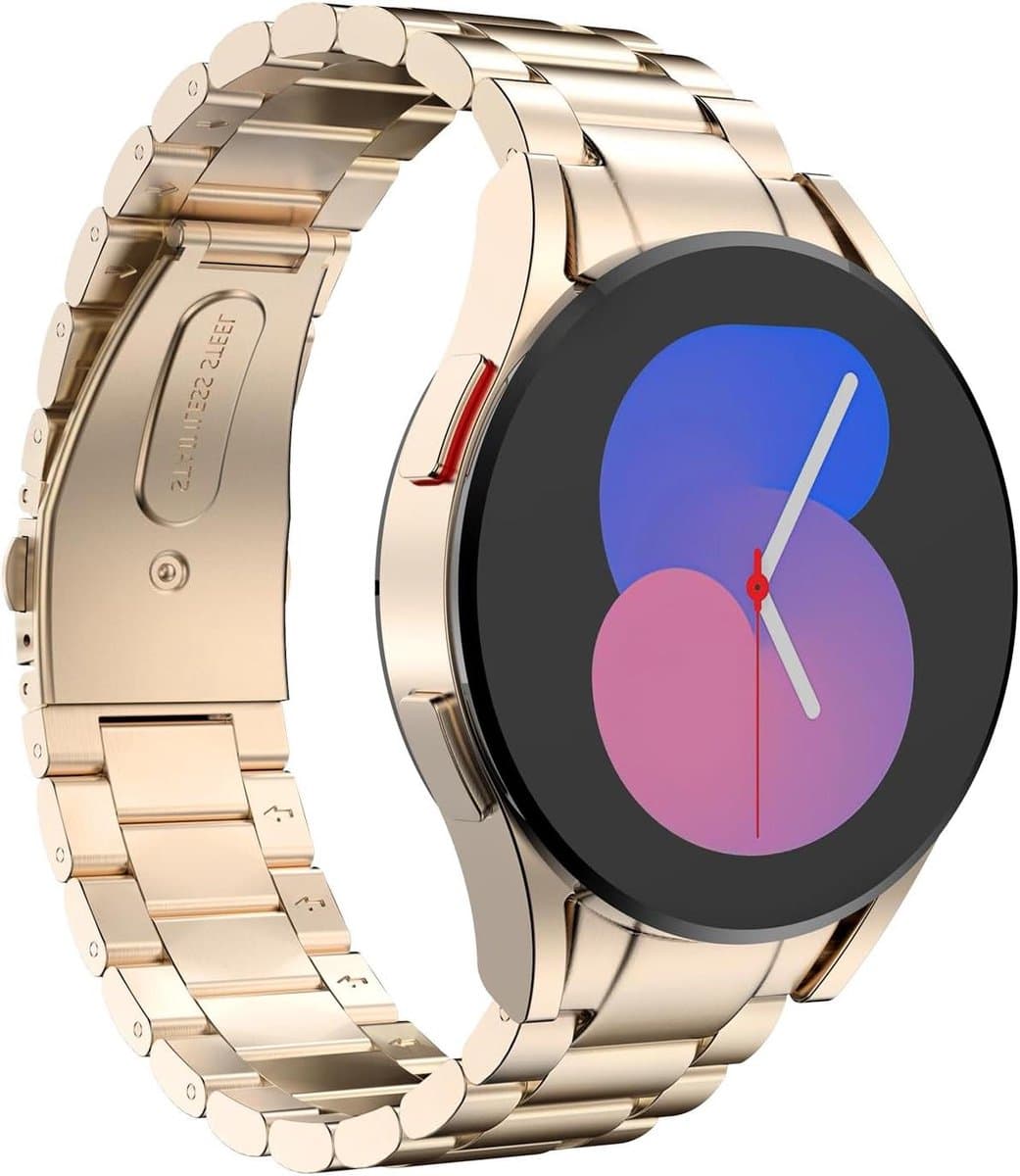 Metal Strap for Samsung Galaxy Watch 7 FE 6 5 4 / Watch 6 Classic 43mm 47mm / 5 Pro 45mm / 4 Classic 42mm 46mm - Rose Gold