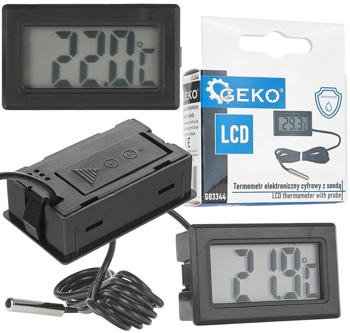 GEKO Digitale thermometer - waterdichte sonde - compact ontwerp - breed temperatuurbereik