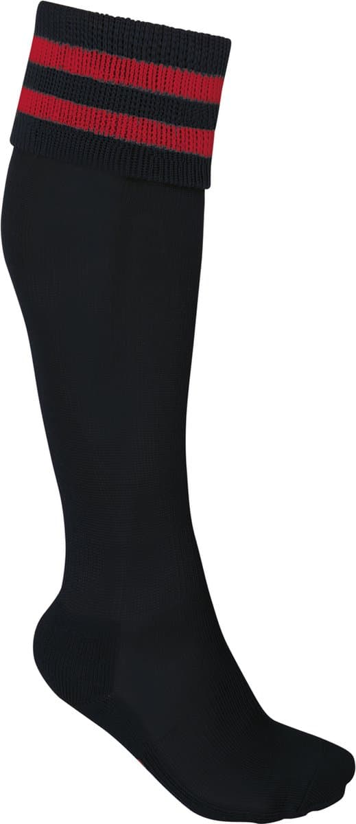 PROACT® Sportsokken Met Contraststrepen PA015 - Black / Sporty Red - 39/42 EU