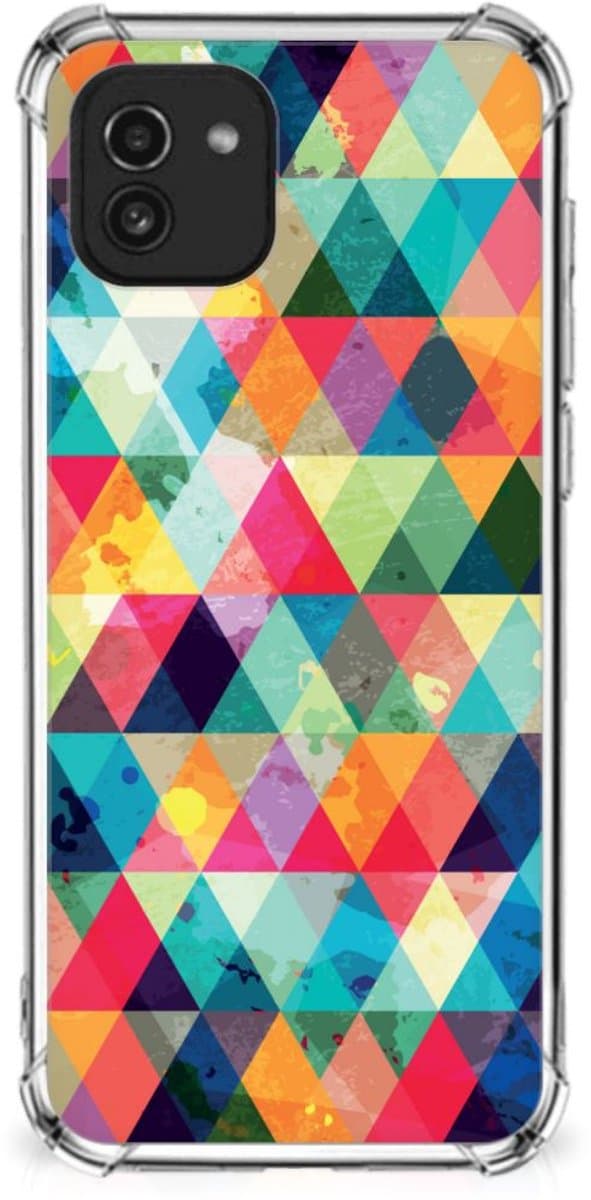 Samsung Galaxy A03 Doorzichtige Silicone Hoesje Geruit