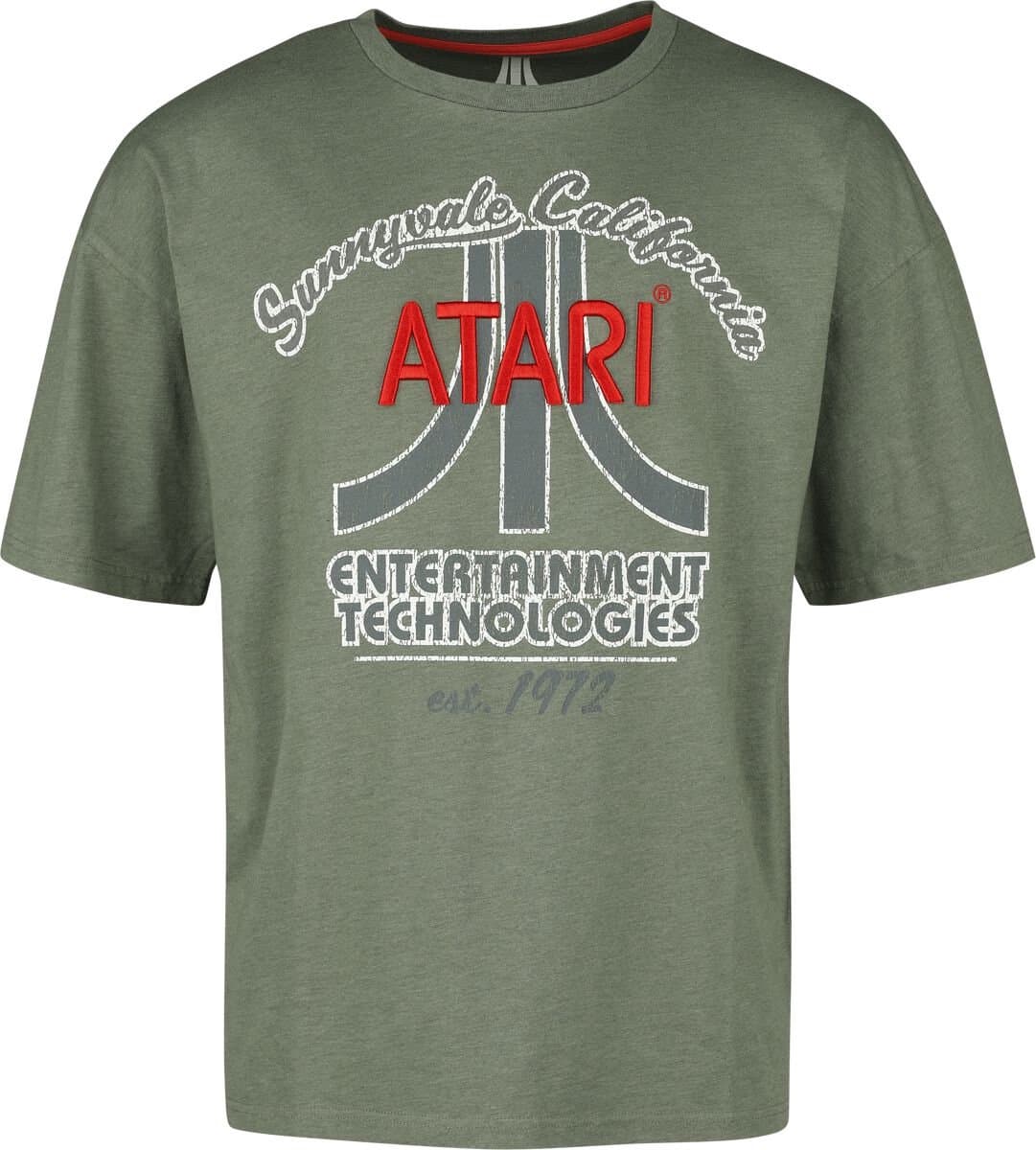 Atari Vintage Logo Heren T-shirt - olijf - L