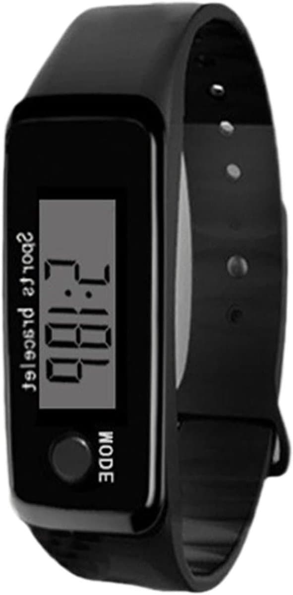 Stappenteller Horloge - Fitness Tracker - Sporten en Bewegen - Waterdicht Ontwerp - Led-display - Zwart