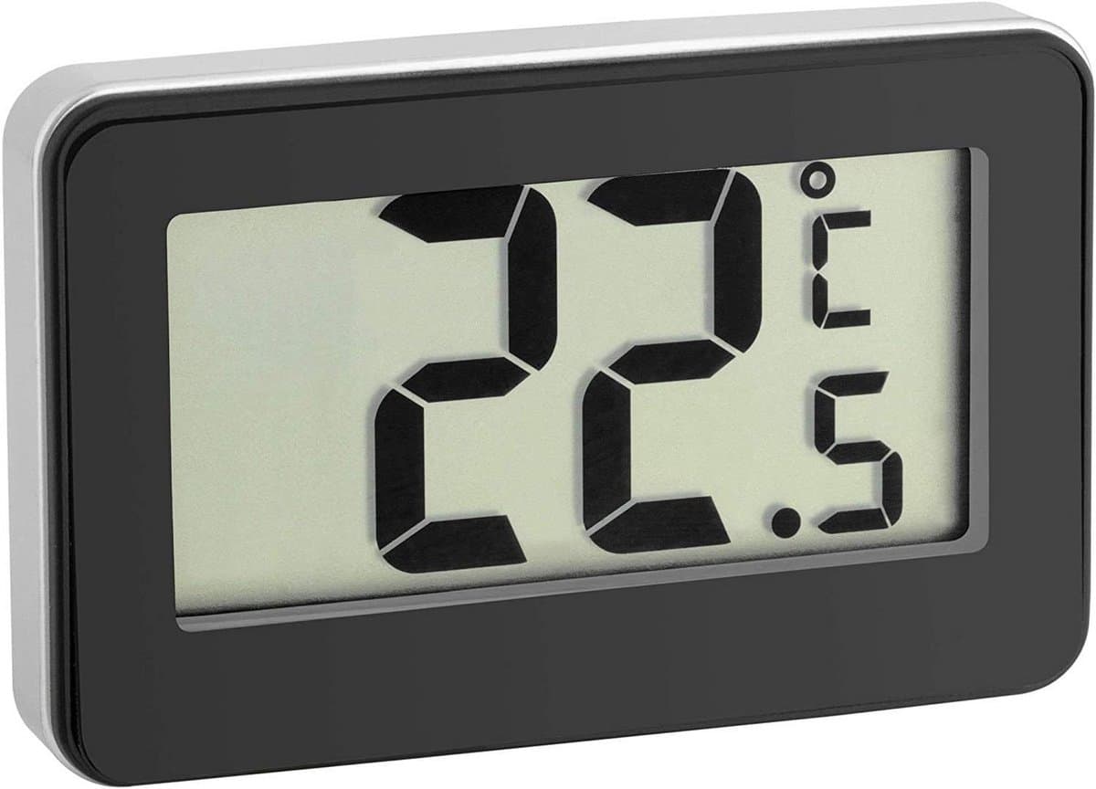 Digitale thermometer - Mini meter - Temperatuur meten - Koelkast symbool - 68 x 25 x 43 mm - Wit