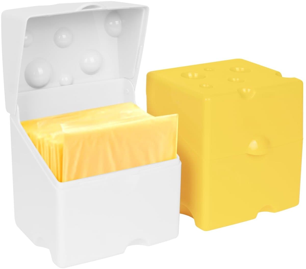 Store_9 - Kaascontainer - Plakkaascontainer - Houdt kaas vers - Veelkleurig - Ruimtebesparend - Geschikt voor koelkast - 2 stuks
