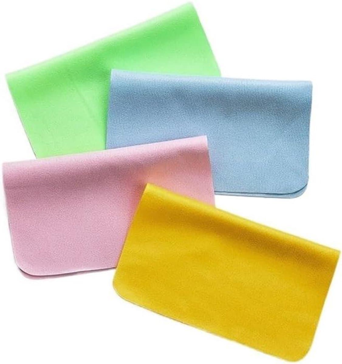 Zachte Lens Doekjes - Microfiber Reiniger - Streeploos Reinigen - Pluisvrij Resultaat - 10 Stuks 15x15cm - Willekeurige Kleuren