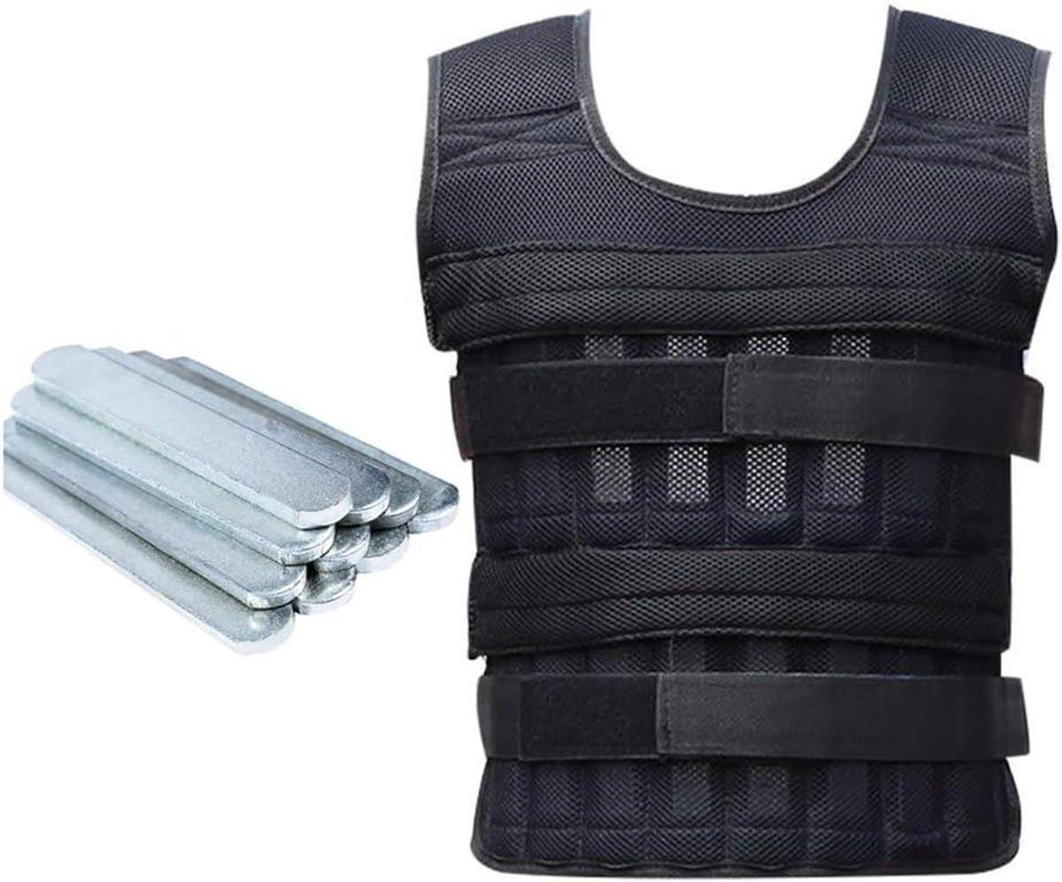 Verstelbaar Gewichtsvest - Training Vest - Kracht Training - Ademend Mesh - 15 kg - Zwart