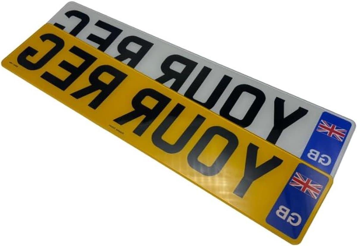 Kentekenplaten - Nummerplaten Auto - Weggebruik Voertuig - DVLA Geregistreerd - Voor en Achter - Zwart Wit