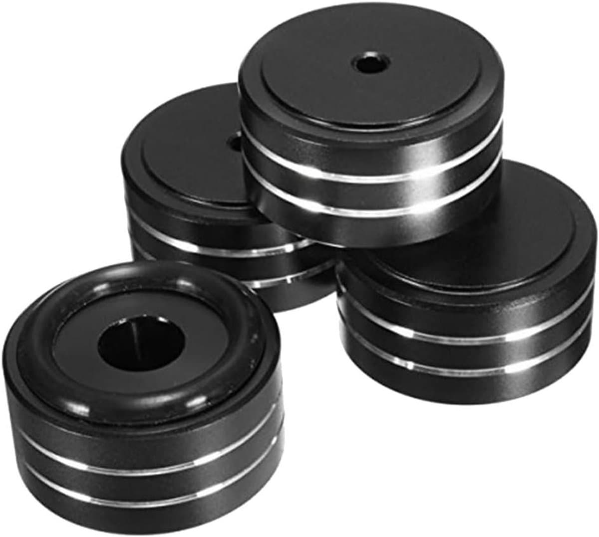 Luidspreker Isolatie Stand - Apparaat Voetjes - Apparatuur Stabiliseren - CNC Gefreesd Aluminium - 40x20mm 4 Stuks - Zwart
