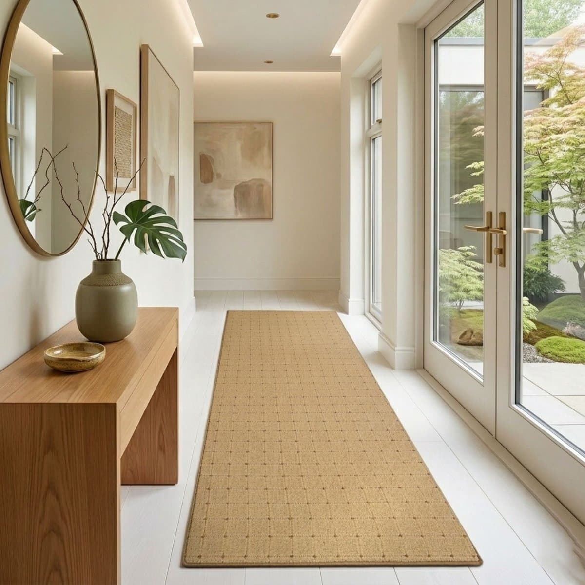 Floordirekt Tapijt Op Maat - Rapido - Woonkamertapijt & Loper voor Woonkamer & Hal - Violet - 50 x 150 cm - Minimalistisch Design - Veel Maten Beschikbaar - in Beige & Violet - Gestippeld