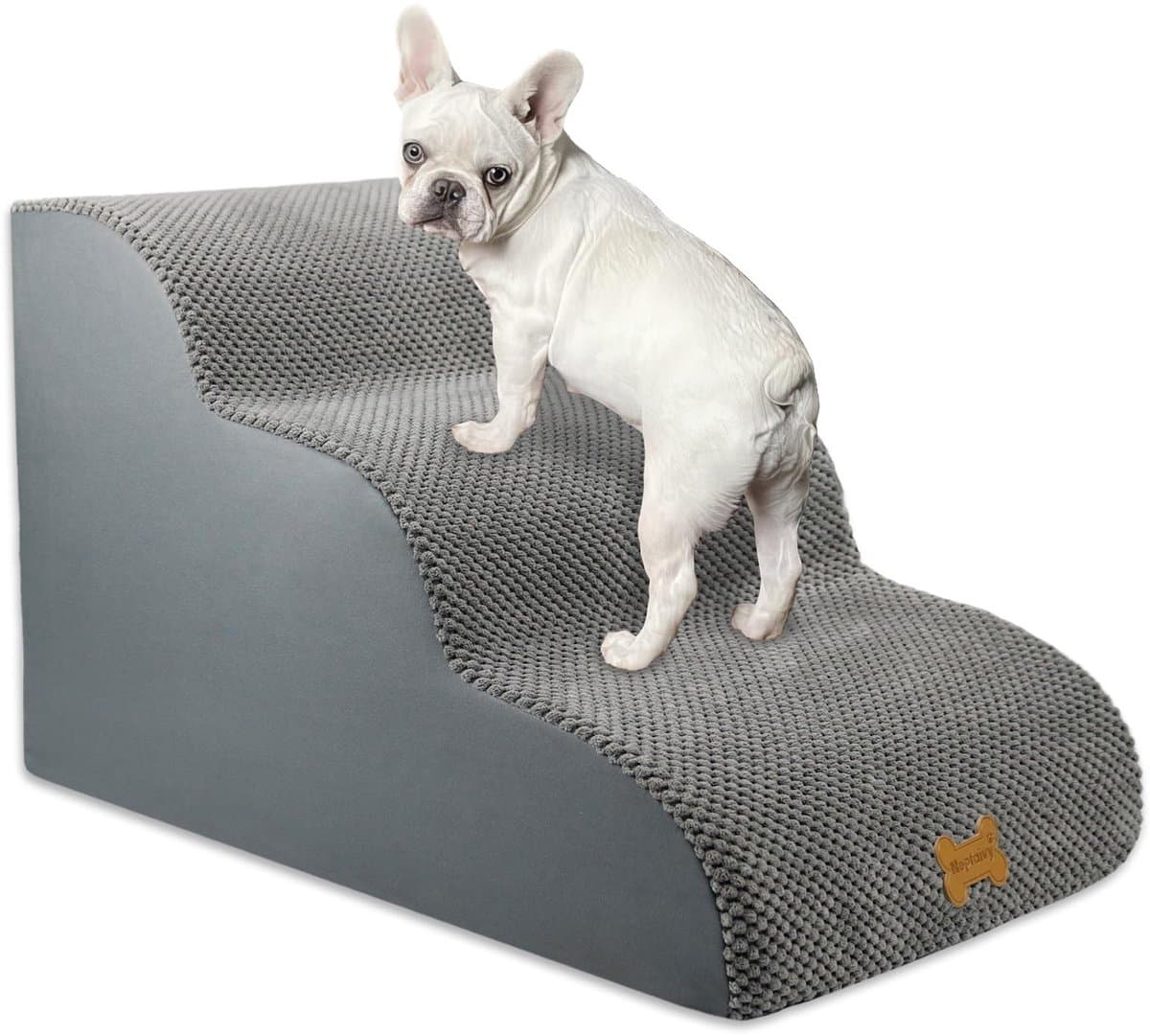 Honden Trap 3 Treden - Voor Kleine Honden - Slaapbank en Bed Toegang - Hoge Dichtheid Schuim - Afneembare en Wasbare Hoes - Antislip Onderkant