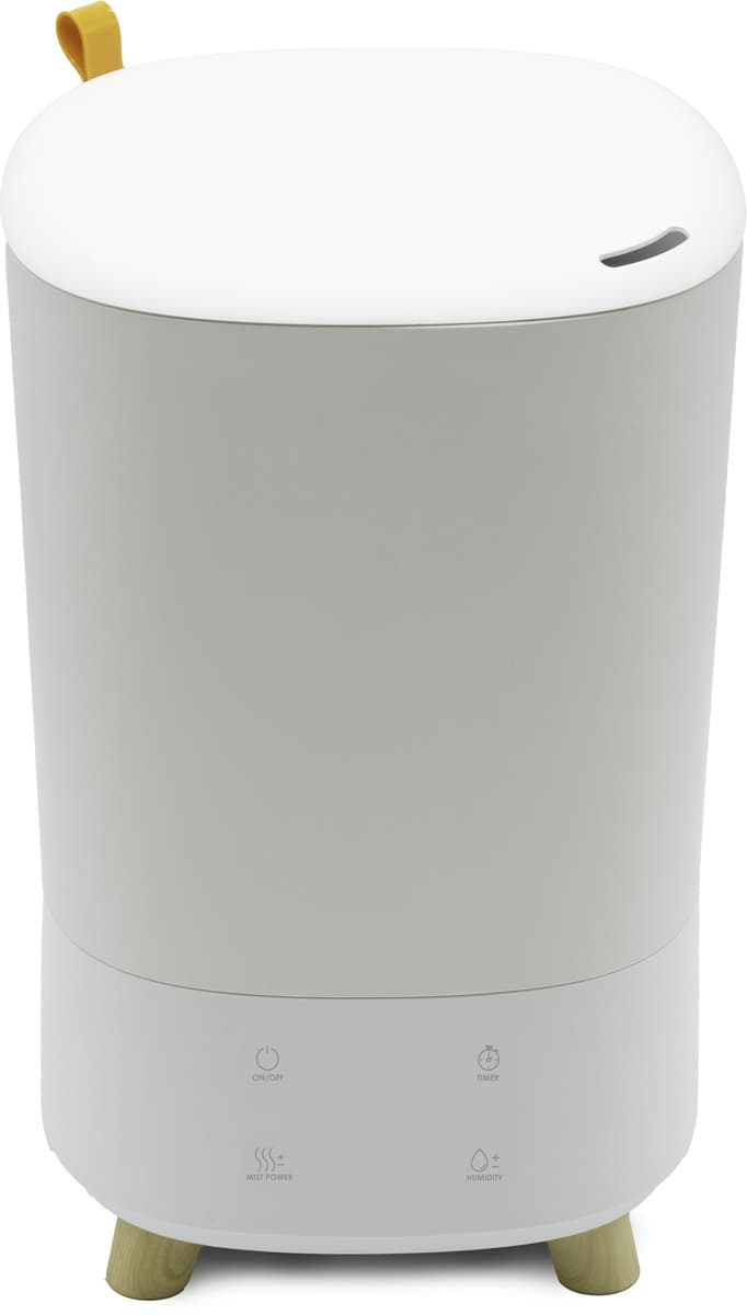 AIR AND ME Solnan – Ultrasone luchtbevochtiger – 5,5L + 280 ml/u – tot 30m² – hygrometer + aromatherapie – stil <38 dB – wit