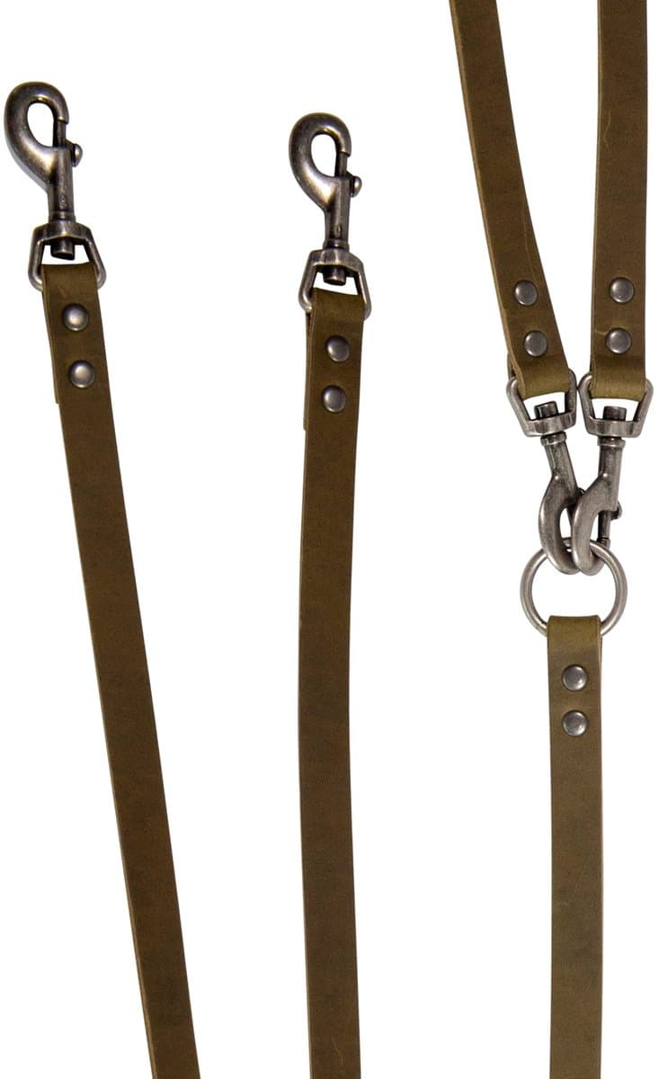 Animal Boulevard Ab30178 - Hals- En Leibanden - Hond - Ab Country Leather 2-honden Lijn Olijf-20mmx50cm - Maat: 20mmx50cm - 200553