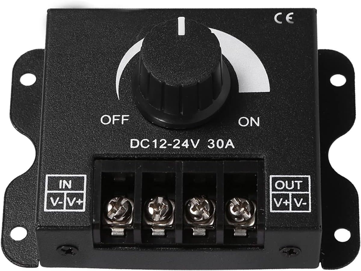LED Strip Dimmer Controller voor DC 12V-24V - Handmatige Dimming Schakelaar voor LED Verlichting en Aanpassing van Helderheid met Knop